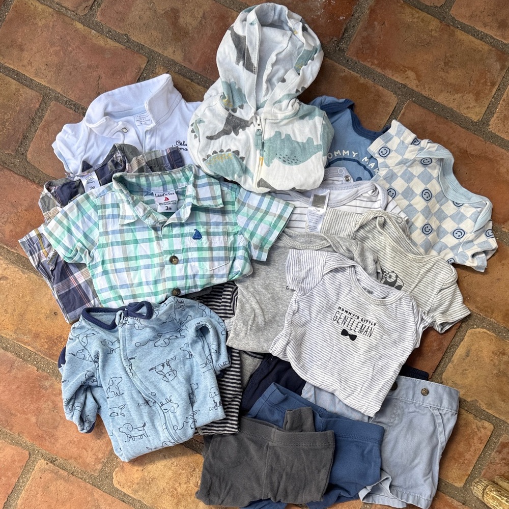 Assorted 0-3 Month Baby Boy Clothes - 20 pieces